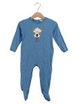 Vorschaubild 1 von Baby Einteiler Strampler Gr. 80 Blau Hund Motiv Baumwolle