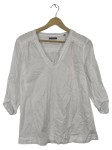 Vorschaubild 1 von Damen Bluse Weiß Gr. 38 V-Ausschnitt Spitze 3, 4-Arm