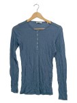Vorschaubild 1 von Damen Langarmshirt Henley Rippstrick Blau Gr. 36 S