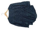 Vorschaubild 3 von Damen Bluse Blau Gr. 40 L Punkte Rüschenkragen Baumwolle Casual