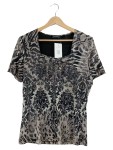 Vorschaubild 1 von Taifun Damen T-Shirt Gr. 40 L Mehrfarbig Animal-Print Kurzarm Rüschen