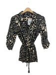 Vorschaubild 1 von Damen Leichte Jacke Schwarz Animal-Print Gr. 34 XS Viskose
