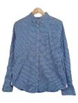 Vorschaubild 1 von Hemdbluse Damen Gr. 42 Blau Punkte Langarm Baumwolle