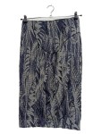 Vorschaubild 1 von Damen Bleistiftrock Blau Gr. 46 Blattmuster Elegant