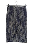Vorschaubild 2 von Damen Bleistiftrock Blau Gr. 46 Blattmuster Elegant