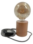 Vorschaubild 1 von Tischleuchte Holz Glas LED Globe Dekoleuchte Braun Minimalistisch