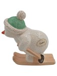 Vorschaubild 1 von Dekofigur Schneemann Skifahrer Keramik Weiß Weihnachten