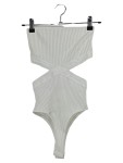 Vorschaubild 1 von Damen Body Weiß Gr. 36 S Rippstrick Cut-Outs Ärmellos