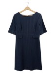 Vorschaubild 1 von Etuikleid Damen Gr. 38 Blau Gestreift Businesskleid Kurzarm