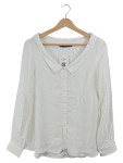 Vorschaubild 1 von Basic Damen Hemdbluse Weiß Gr. 38 M Langarm Knopfleiste Uni
