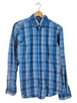 Vorschaubild 1 von Herren Freizeithemd Hemd Kariert Blau Langarm Gr. 46 S Baumwolle