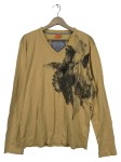 Vorschaubild 1 von Herren Langarmshirt V-Ausschnitt Adlerprint Gelb Gr. 52 XL