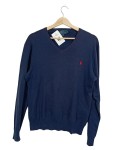 Vorschaubild 1 von Pullover V-Ausschnitt Slim Fit Herren Gr. 50 L Blau Baumwolle
