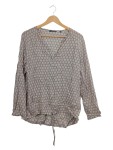Vorschaubild 1 von Bluse Damen Gr. 40 L Grau Grafisch Viskose Casual Langarm
