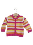 Vorschaubild 1 von Strickjacke Kinder Gr. 74 Mehrfarbig Gestreift Baumwolle