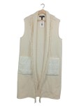 Vorschaubild 1 von Damen Leichte Weste Beige Fransen Gesteppte Taschen Gr. 40 L