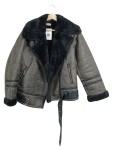 Vorschaubild 1 von Damen Bomberjacke Fliegerjacke Grau Gr. 32 XXS Fellbesatz