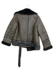 Vorschaubild 2 von Damen Bomberjacke Fliegerjacke Grau Gr. 32 XXS Fellbesatz