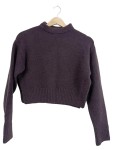 Vorschaubild 1 von Damen Pullover Strickpullover Lila Gr. 34 XS Cropped Casual