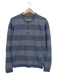 Vorschaubild 1 von Herren Pullover Gr. 46 S Blau Gestreift Henley 100% Leinen