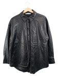 Vorschaubild 1 von Damen Hemdbluse Kunstleder Schwarz Gr. 38 M Modern