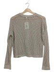 Vorschaubild 2 von Pullover Damen Beige Gr. 36/S Viskose Lochmuster Casual Langarm Freizeit