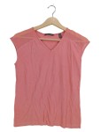 Vorschaubild 1 von Damen T-Shirt Rosa Gr. 34 XS V-Ausschnitt Kurzarm Viskose Casual