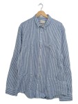 Vorschaubild 1 von Freizeithemd Herren Blau Gestreift Gr. 45/46 Leinen Baumwolle