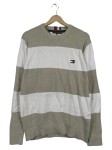 Vorschaubild 1 von Herren Pullover Gr. 50 L Beige Gestreift Baumwolle Casual Logo