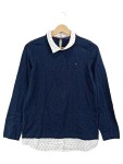 Vorschaubild 1 von Damen Pullover Blau Gr. 36 S 2-in-1 Optik Bluseneinsatz
