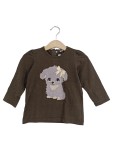 Vorschaubild 1 von Baby Mädchen Langarmshirt Braun Gr. 74 Hund Motiv Shirt Casual