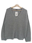 Vorschaubild 1 von Damen Pullover V-Ausschnitt Strickpullover Grau Gr. 40 L Casual