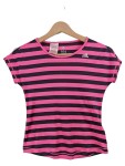 Vorschaubild 1 von Sport Shirt T-Shirt Kinder Gr. 140 Pink Schwarz Gestreift Kurzarm