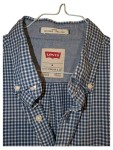 Vorschaubild 2 von Herren Freizeithemd Gr. 48 M Blau Kariert Langarm Baumwolle