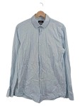 Vorschaubild 1 von Herren Business Hemd Blau Gestreift Slim Fit Gr. 41 L Baumwolle