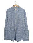 Vorschaubild 1 von Freizeithemd Herren Blau Gestreift Gr. 47/48 Leinen Baumwolle