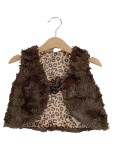 Vorschaubild 1 von Kinder Fellweste Braun Gr. 68 Leopardenmuster Futter Casual