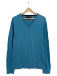 Vorschaubild 1 von Herren Pullover Gr. 54 XXL Blau V-Ausschnitt Baumwolle Kaschmir