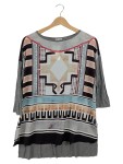 Vorschaubild 1 von Pullover Damen Gr. 40 L Grau Ethno Muster 3, 4-Arm Casual