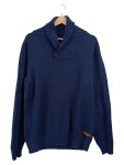Vorschaubild 1 von Herren Pullover Gr. 50 L Blau Casual Ellenbogen-Patches Baumwolle
