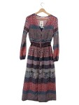 Vorschaubild 1 von Damen Blusenkleid Maxikleid Mehrfarbig Boho Gr. 36 S Knopfleiste