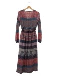 Vorschaubild 2 von Damen Blusenkleid Maxikleid Mehrfarbig Boho Gr. 36 S Knopfleiste