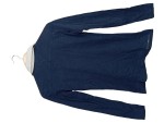 Vorschaubild 2 von Damen Langarm Poloshirt Blau Gr. 34 XS Emblem Streifen
