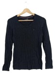 Vorschaubild 1 von Damen Pullover Gr. 36 S Schwarz Zopfstrickmuster Baumwolle
