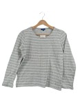 Vorschaubild 1 von Damen Pullover Grau Gestreift Gr. 36 S Casual Baumwolle