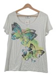 Vorschaubild 1 von Damen T-Shirt Weiß Gr. 40 Schmetterling Strass Casual