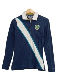Vorschaubild 1 von Damen Langarm Poloshirt Blau Gr. 34 XS Emblem Streifen