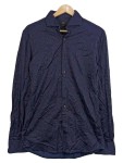Vorschaubild 1 von Business Hemd Dunkelblau Gepunktet Gr. 40 L Langarm Slim Fit
