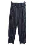 Vorschaubild 1 von Damen Anzughose Stoffhose Blau Gestreift Gr. 40 Business