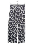 Vorschaubild 1 von Damen Stoffhose Grau Blumenmuster Weites Bein Gr. 42, XL